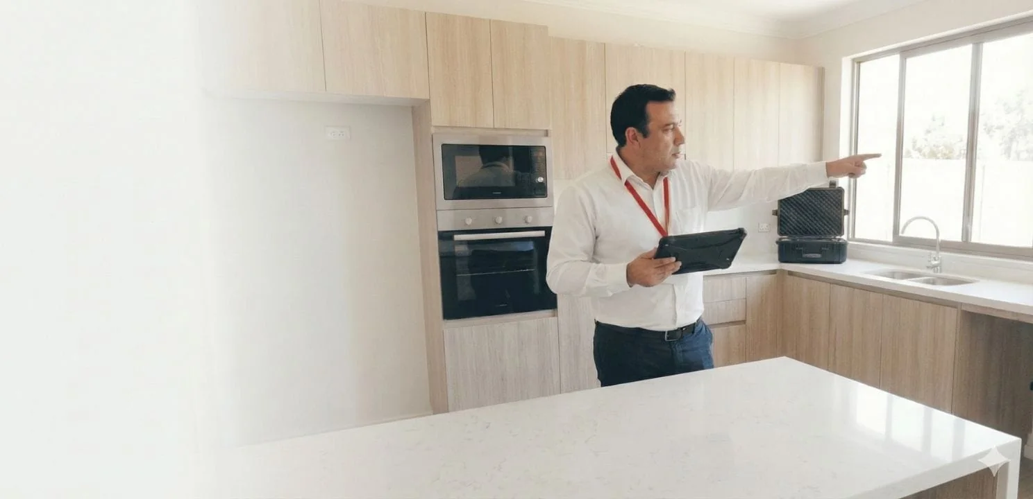 Inspección de una cocina en una propiedad